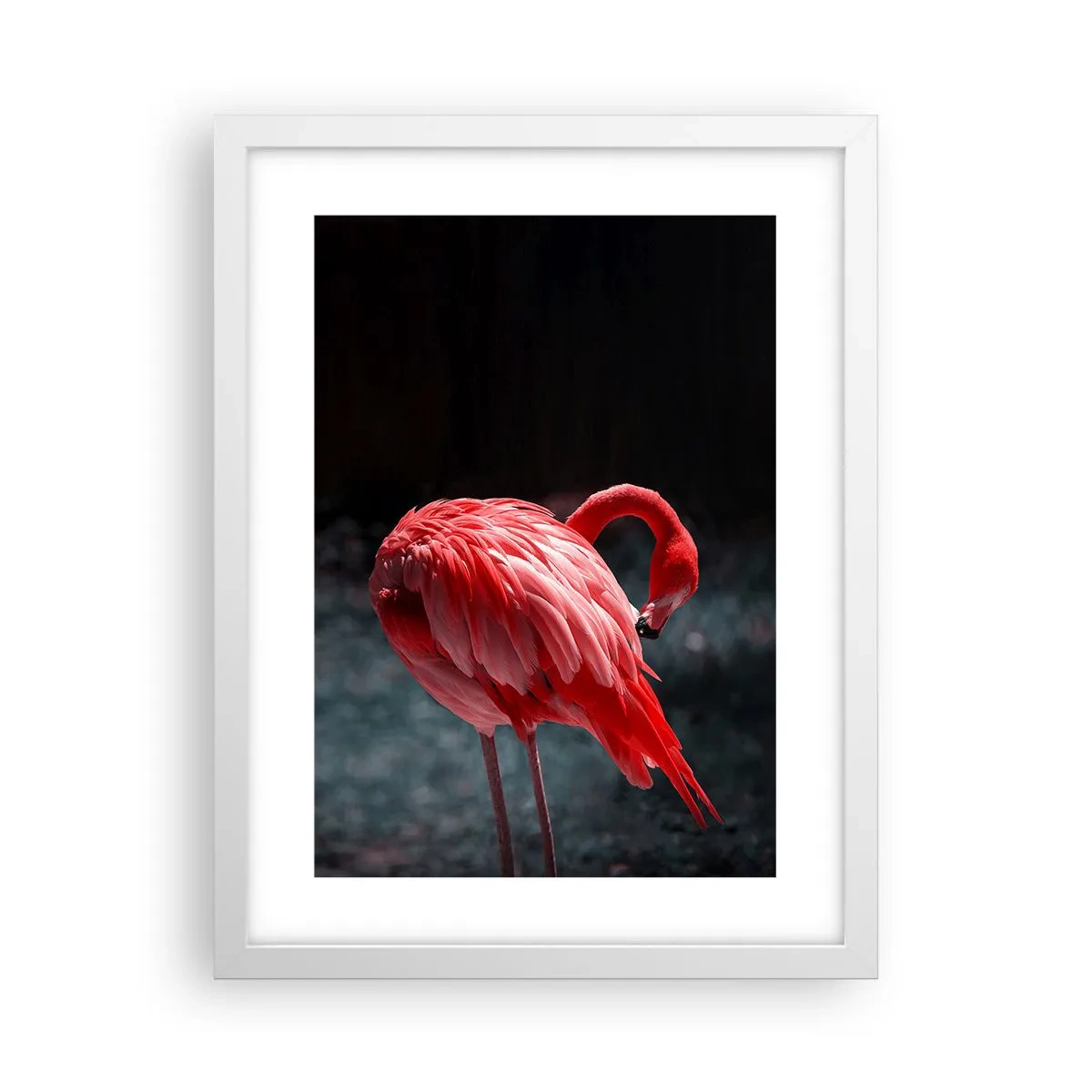 Affisch i vit ram - Djuprött naturpoem - 30x40 cm