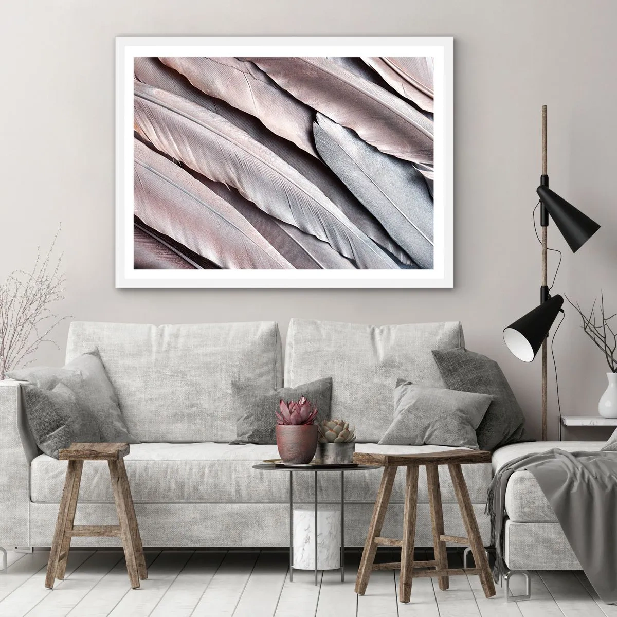 Affisch i vit ram - I rosa silver - 70x50 cm