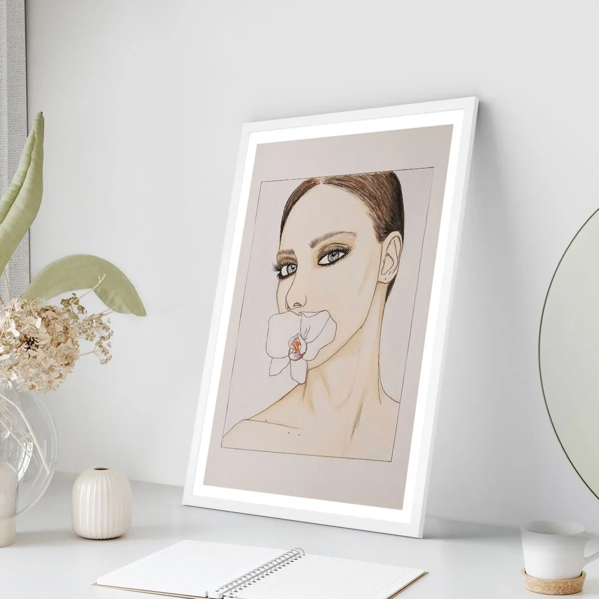 Affisch i vit ram - Elegansens och skönhetens symbol - 50x70 cm