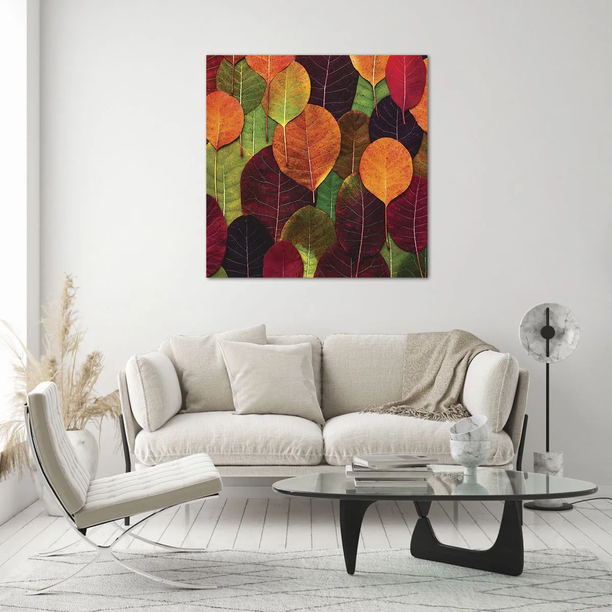 Glastavla - Bild på glas - Höstmosaik - 40x40 cm