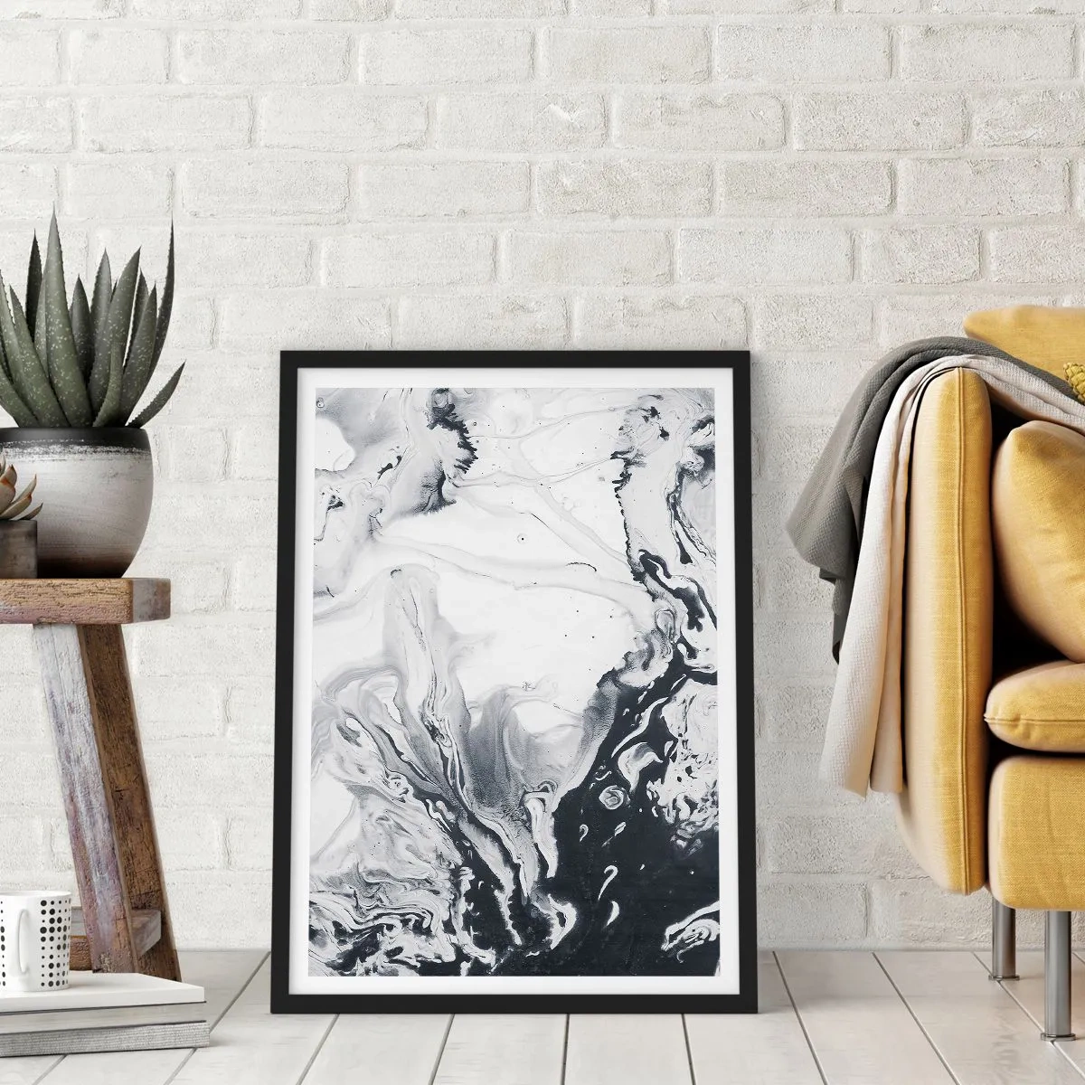 Affisch i svart ram - Jordens inre - 70x100 cm