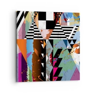 Canvastavla - Bild på duk - Geometriskt och organiskt - 70x70 cm