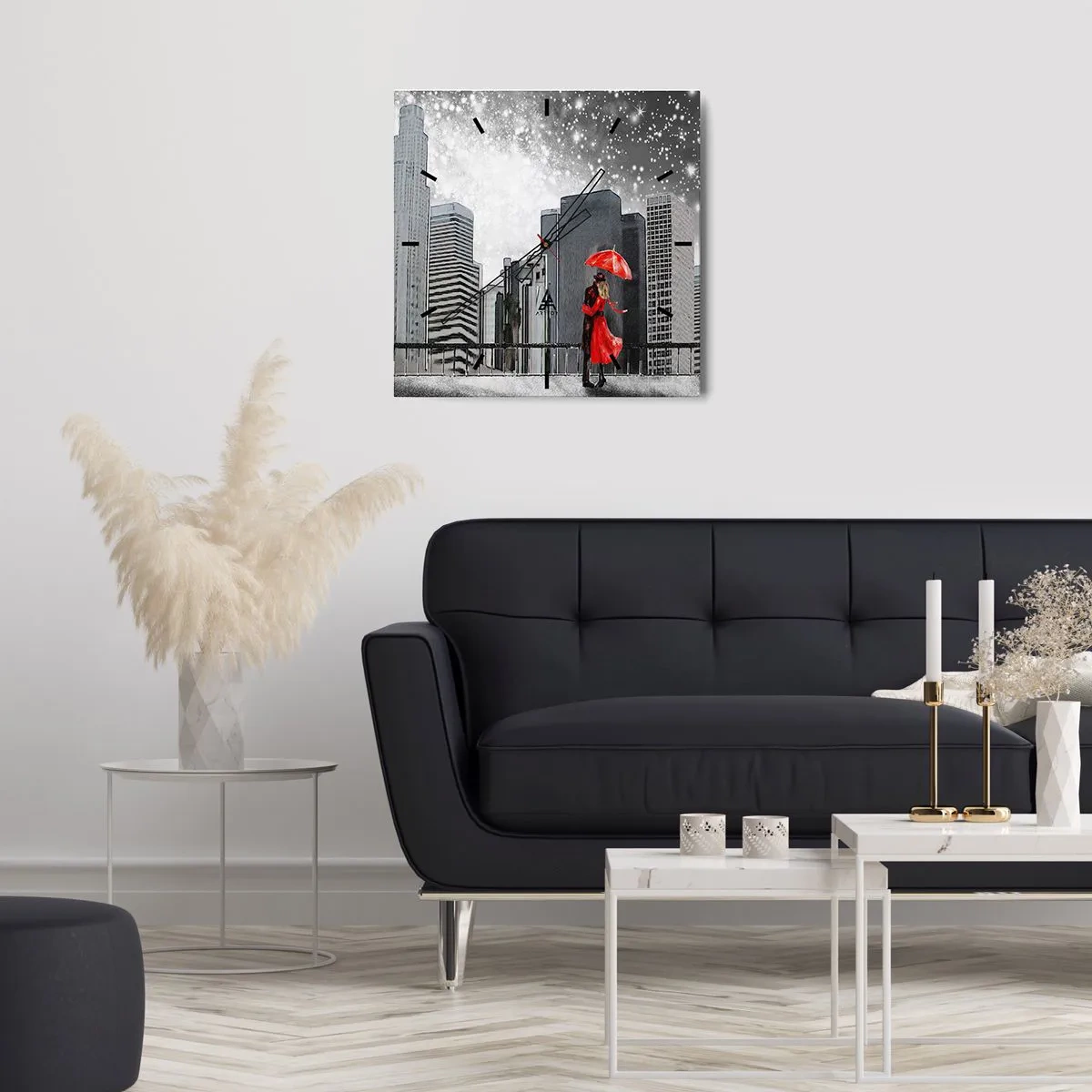 Väggklocka - Klocka på glas - Människan är inte sten - 40x40 cm