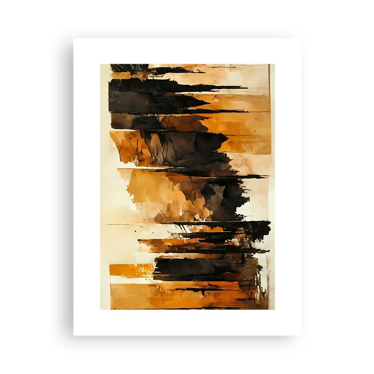 Affisch - Harmoni av svart och guld - 30x40 cm