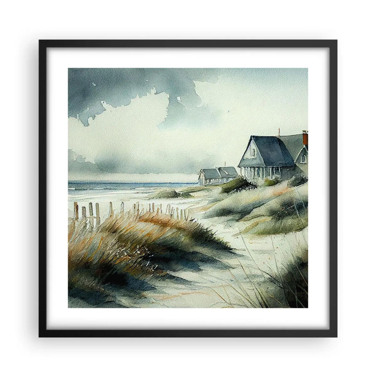 Affisch i svart ram - Borta från liv och rörelse - 50x50 cm