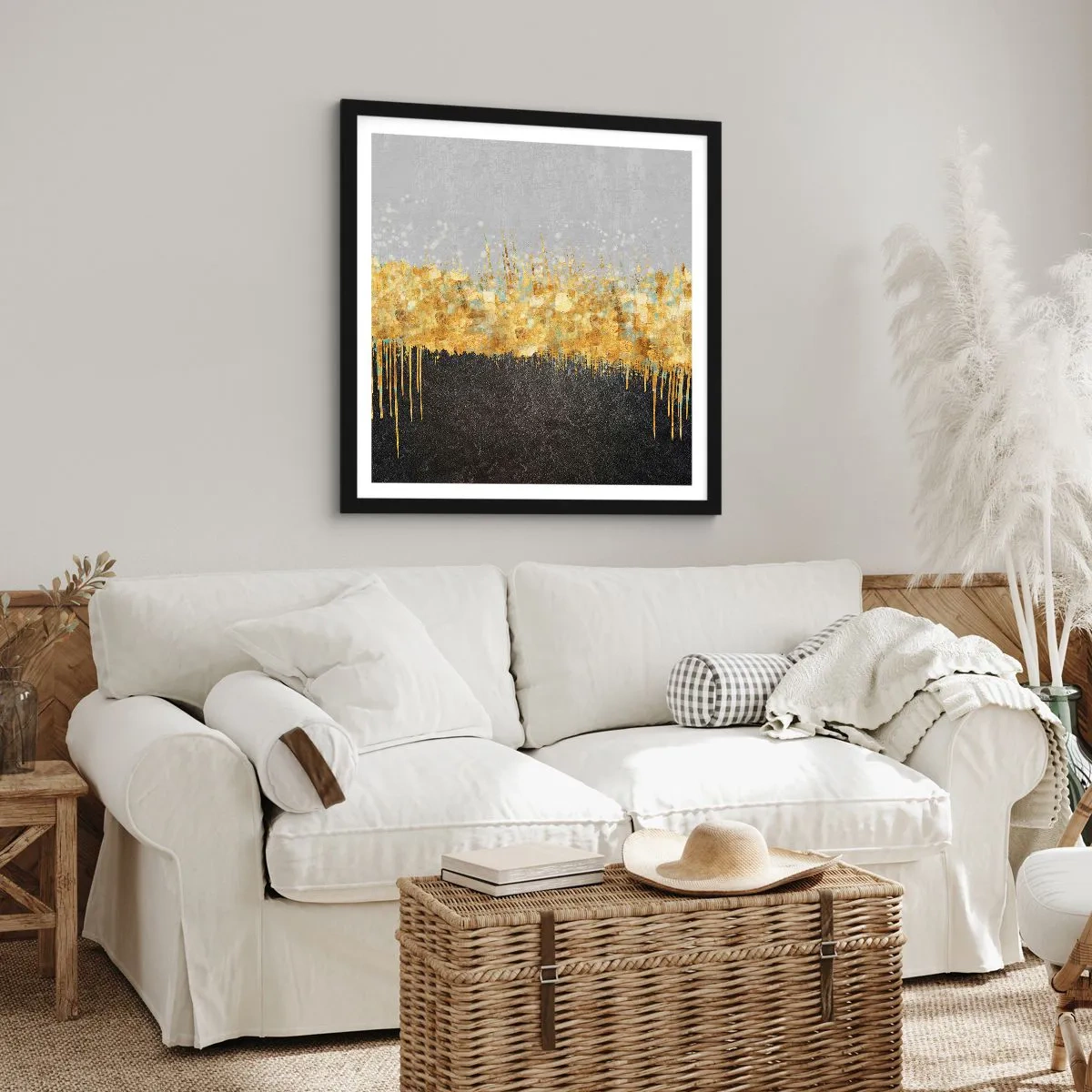 Affisch i svart ram - Inåt och uppåt - 60x60 cm