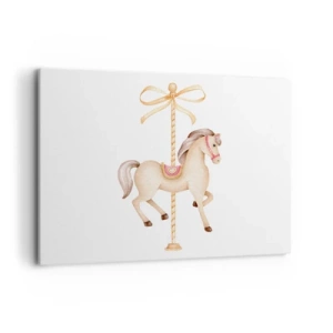 Canvastavla - Bild på duk - Med en graciös trav - 100x70 cm