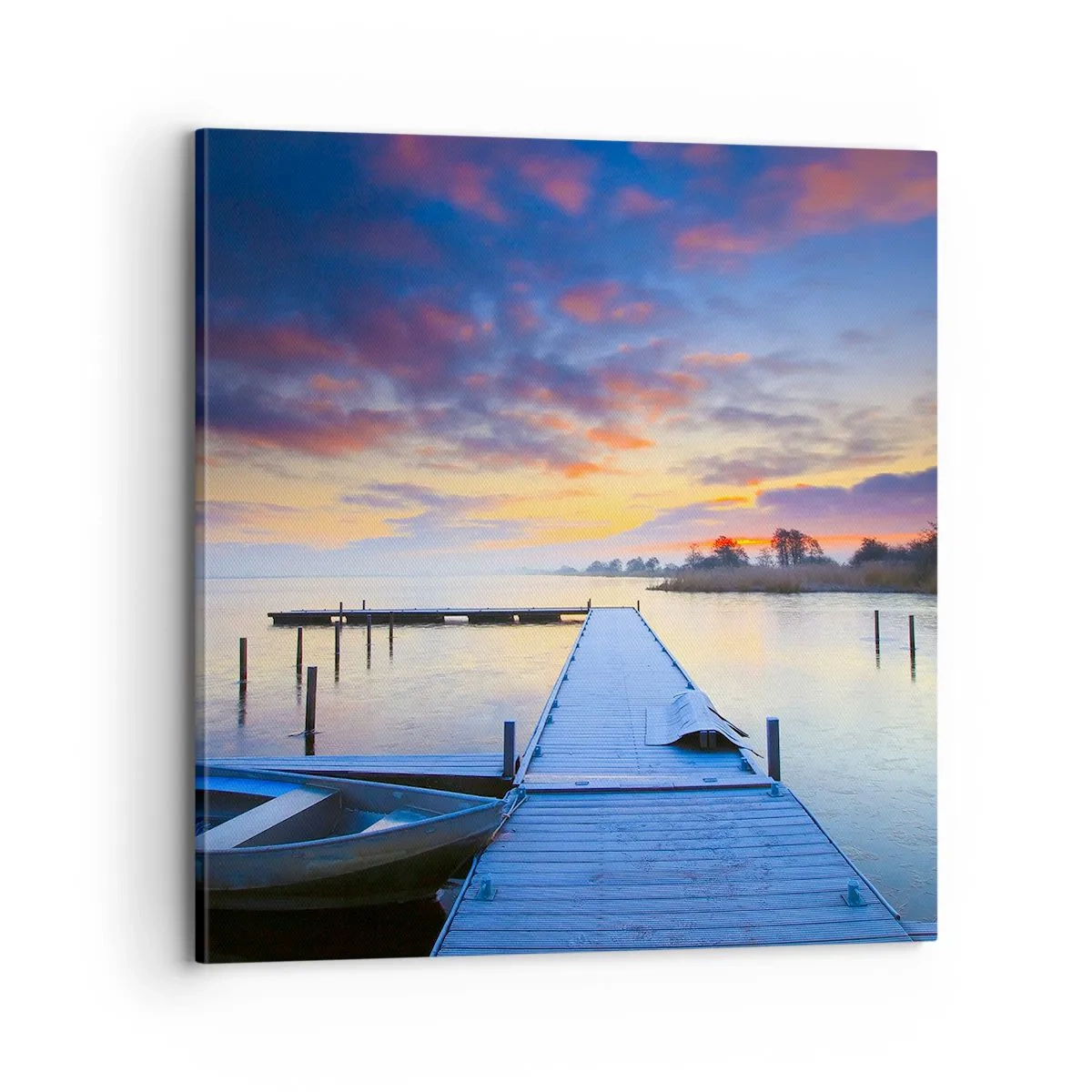 Canvastavla - Bild på duk - Violet-guld ro - 70x70 cm