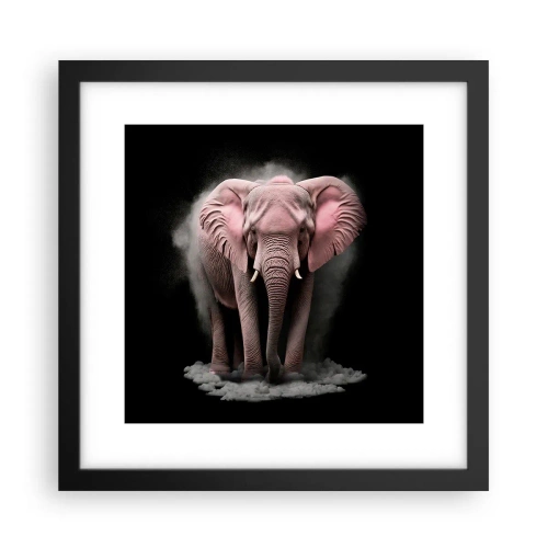 Affisch i svart ram - Tänk inte på en rosa elefant! - 30x30 cm