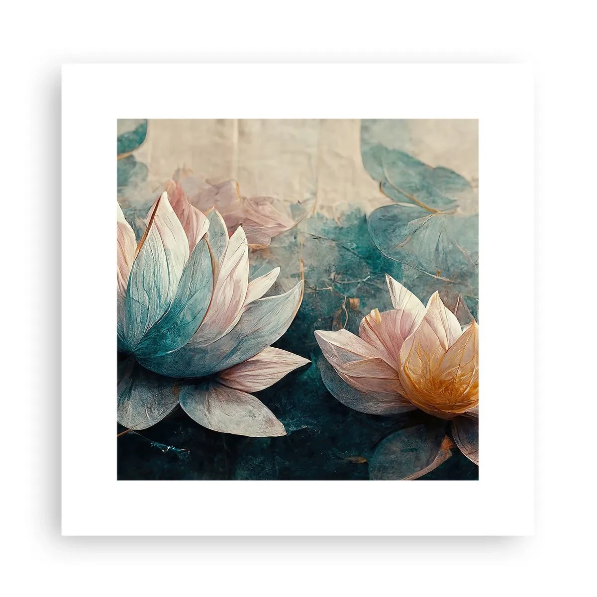 Affisch - Stjärnor i en sjö - 30x30 cm