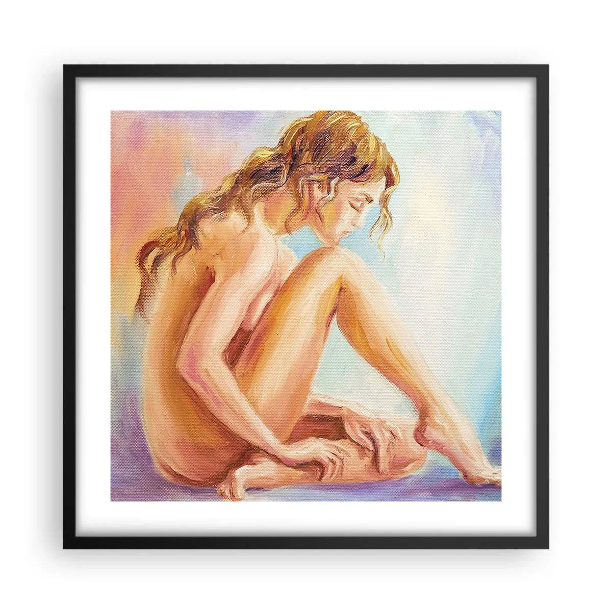 Affisch i svart ram - Kärlekens akt - 50x50 cm