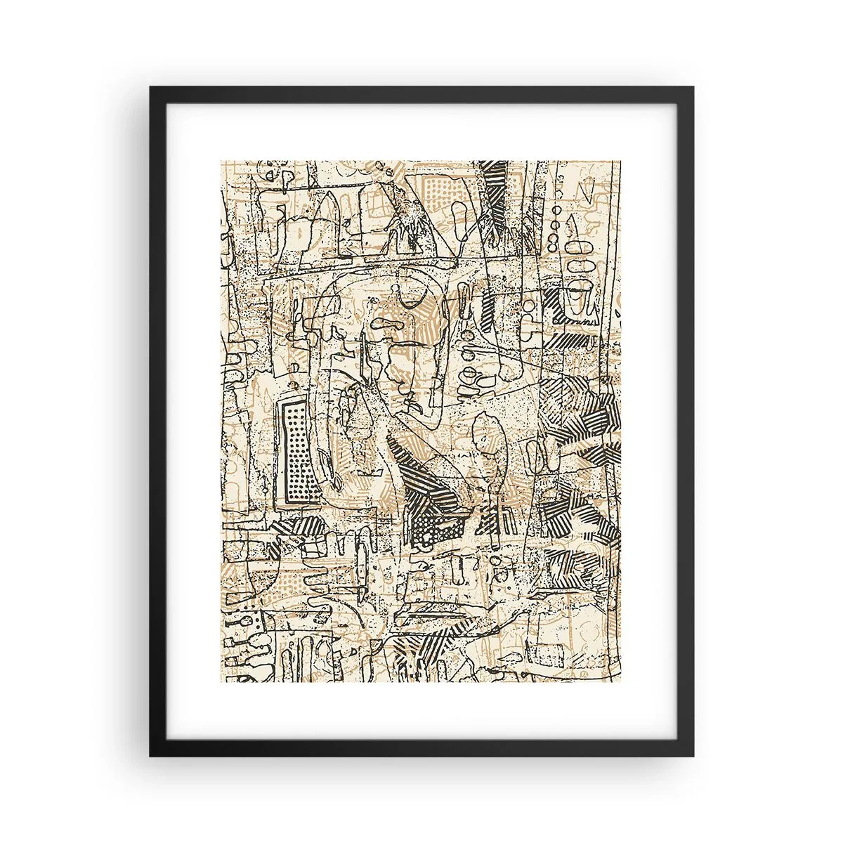 Affisch i svart ram - Väntar på avkodning - 40x50 cm