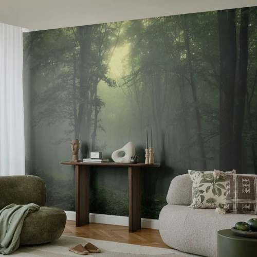 Självhäftande Fototapet Deluxe Sticker - Innan skogen vaknar - Landskap, Skog, Natur - 200x140 cm