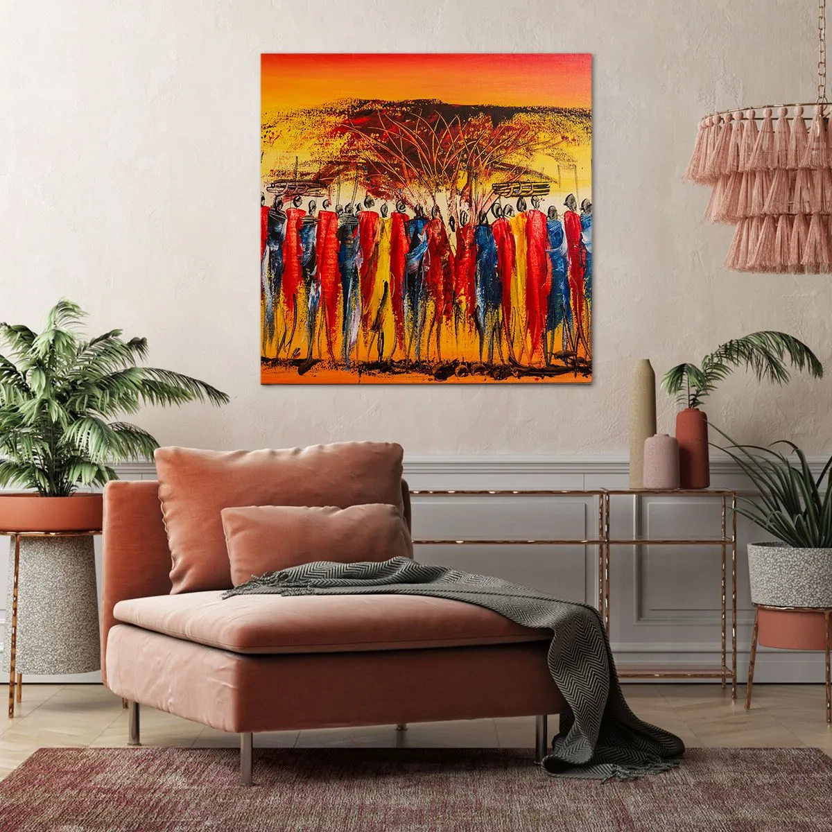 Canvastavla - Bild på duk - Dit, dit, dit de går - 30x30 cm
