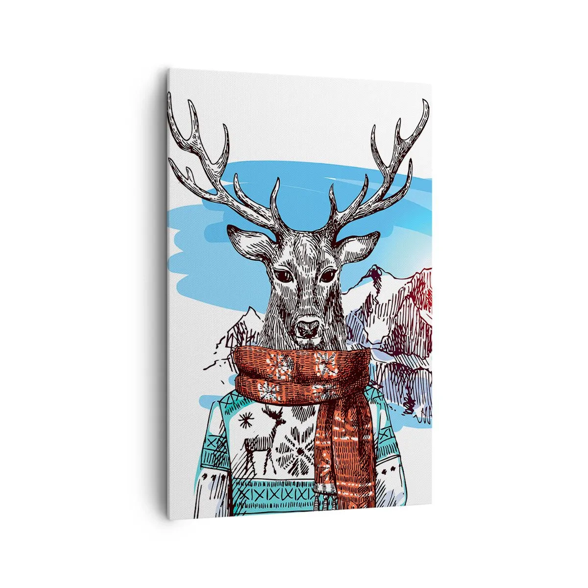 Canvastavla - Bild på duk - Även hjort har en dröm  - 80x120 cm