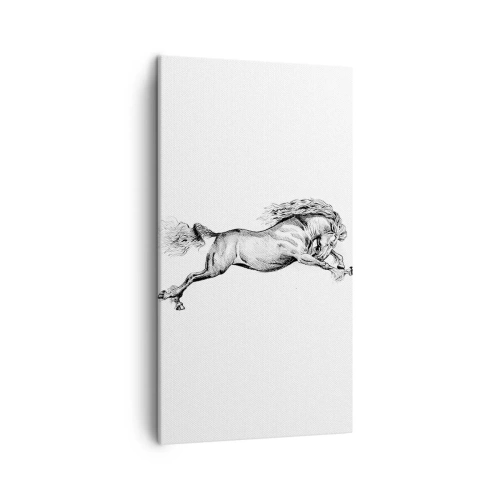 Canvastavla - Bild på duk - Fångad i galopplopp - 45x80 cm