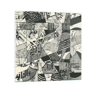 Glastavla - Bild på glas - Nutidens dynamik - 50x50 cm
