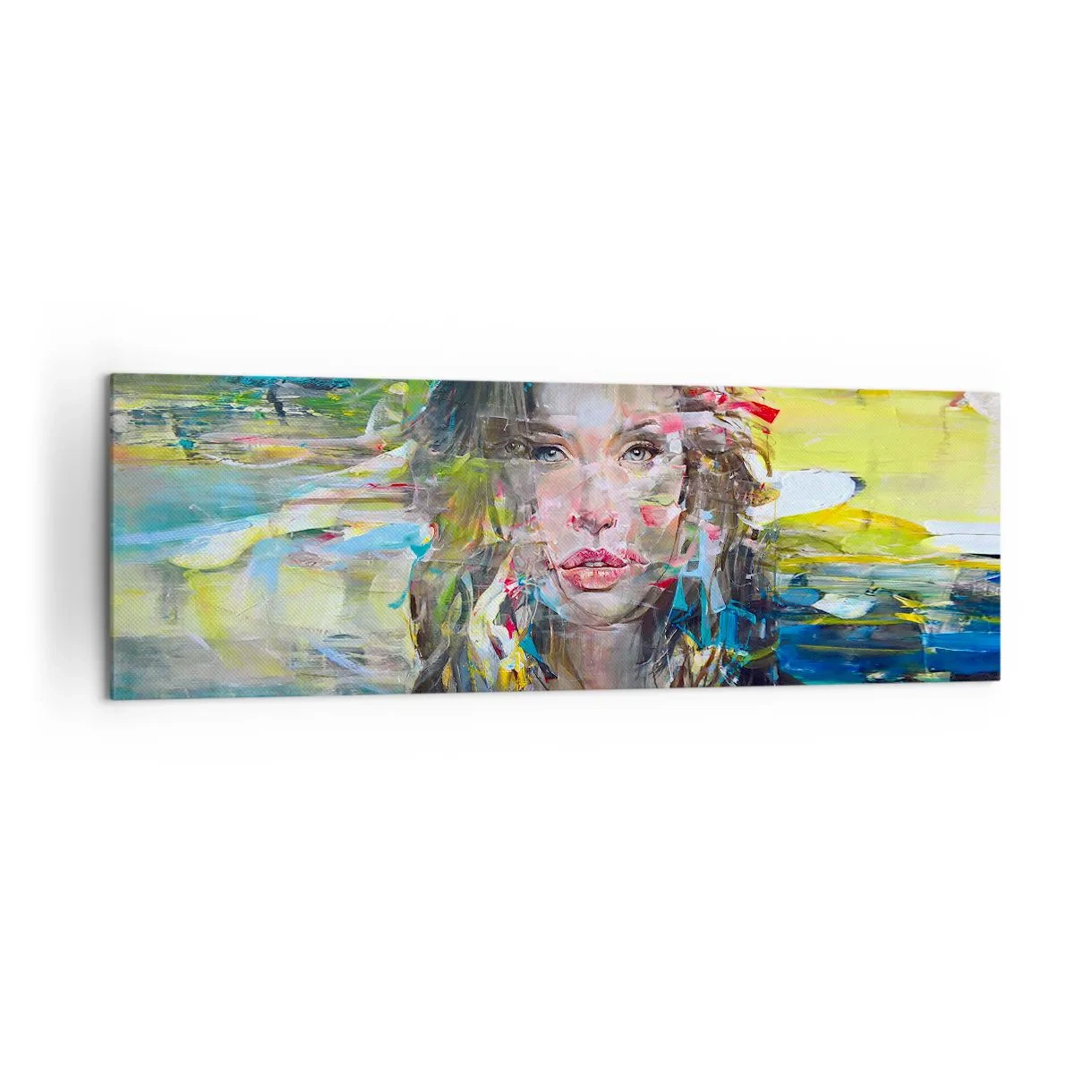 Canvastavla - Bild på duk - Bakom luftridån - 160x50 cm