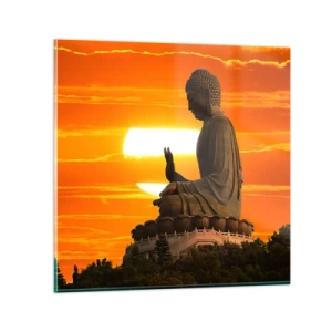 Glastavla - Bild på glas - Utan rädsla för världen - 30x30 cm