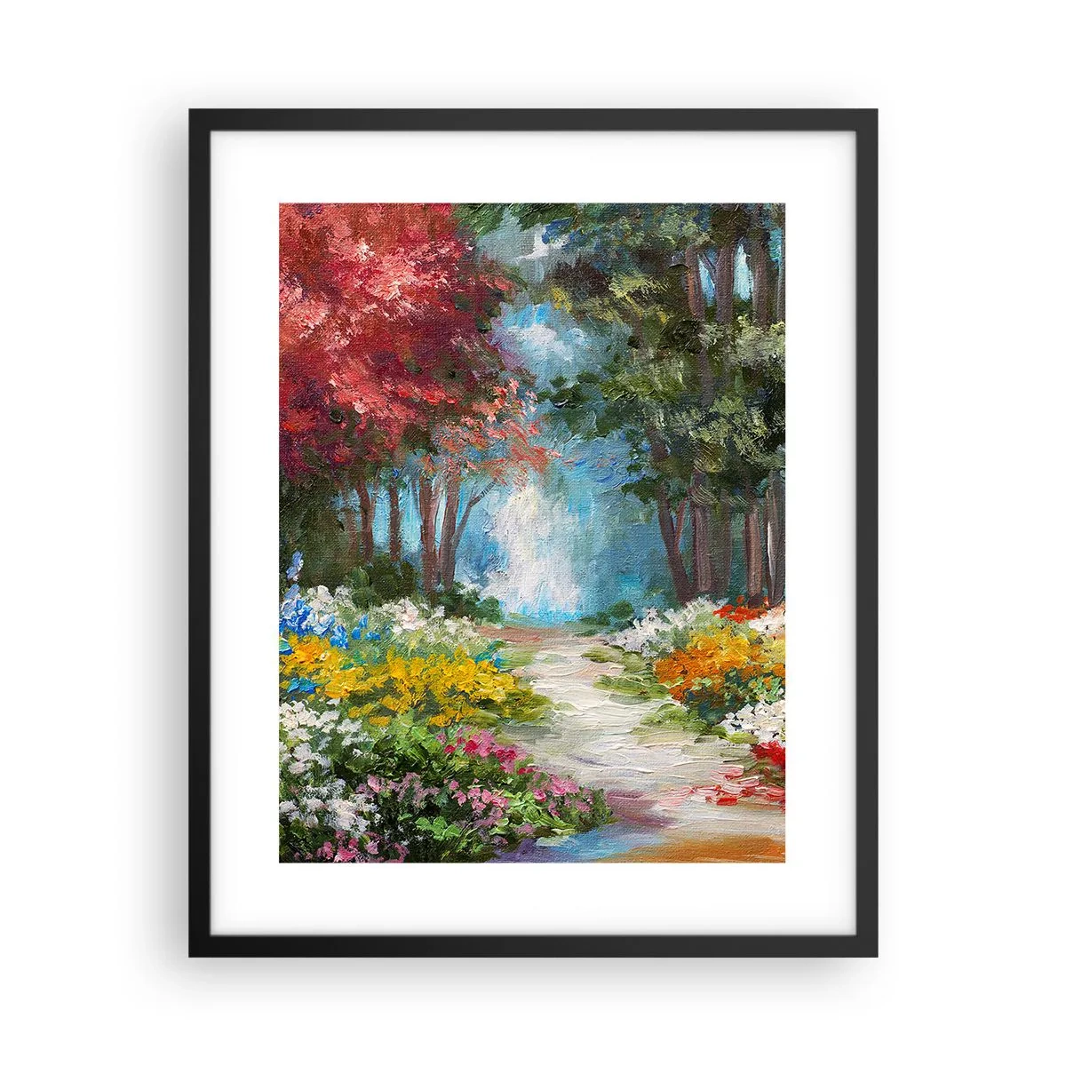 Affisch i svart ram - Skogsträdgård, blomskog - 40x50 cm