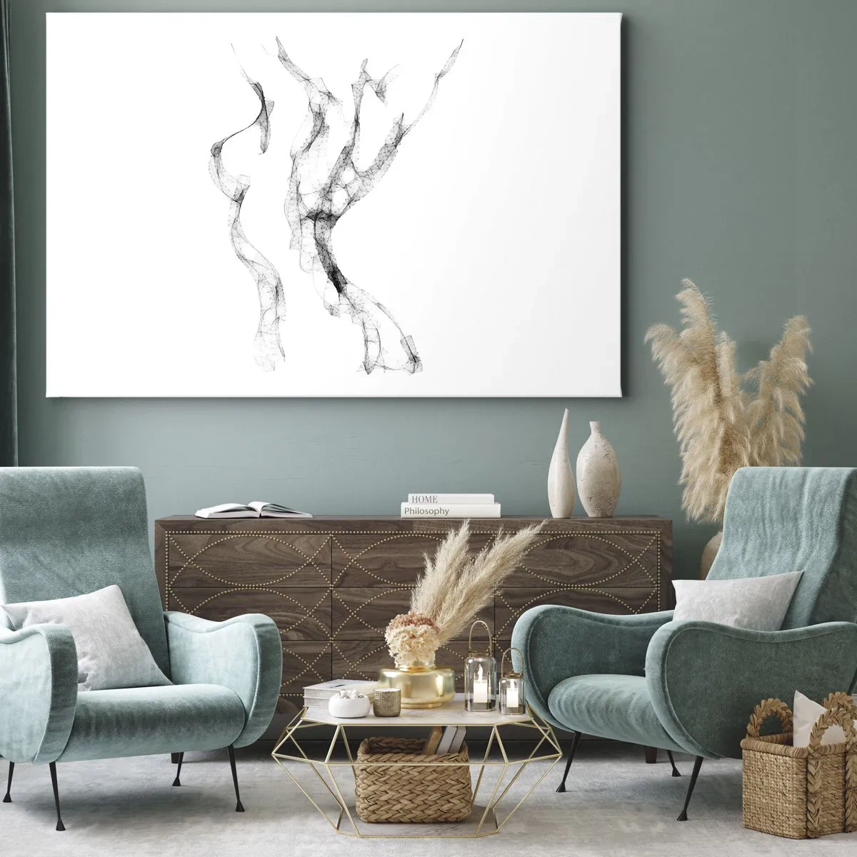 Canvastavla - Bild på duk - Fina, abstrakta linjer som liknar rökspår mot en ljus bakgrund - 70x50cm - Vacker och stark - Modern väggdekoration för vardagsrum och sovrum ARTTOR