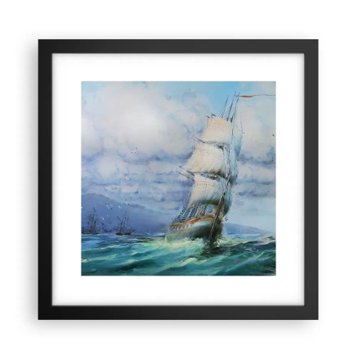 Affisch i svart ram - Goda vindar - 30x30 cm