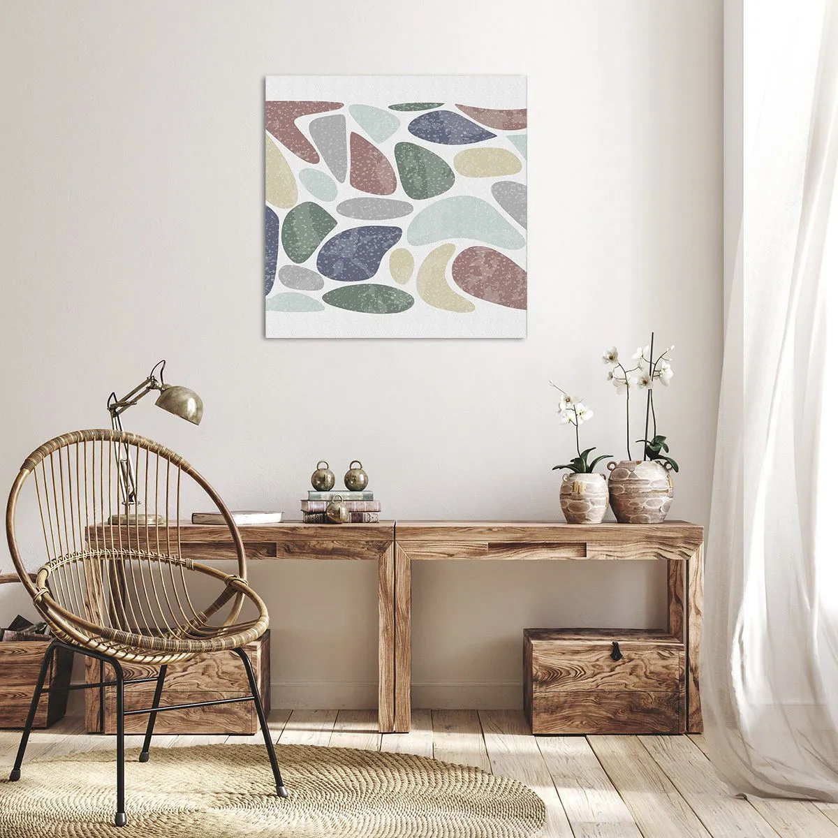 Canvastavla - Bild på duk - Mosaik av pulveriserade färger - 40x40 cm