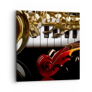 Canvastavla - Bild på duk - Plåt, trä och elfenben - 40x40 cm