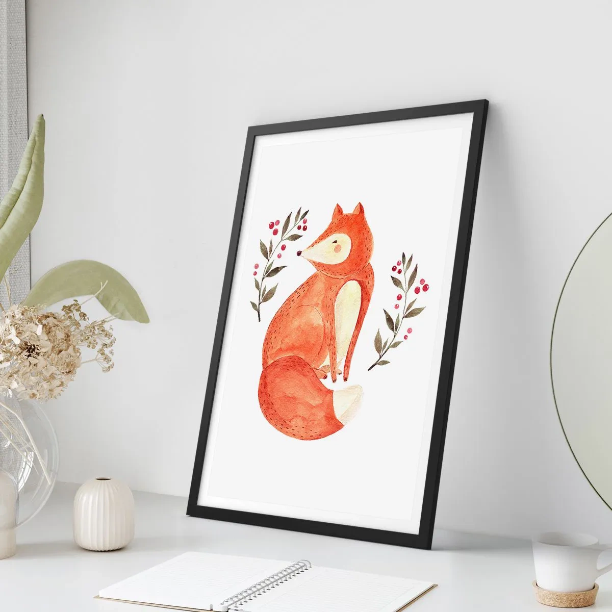 Affisch i svart ram - Liten rödhårig - 61x91 cm
