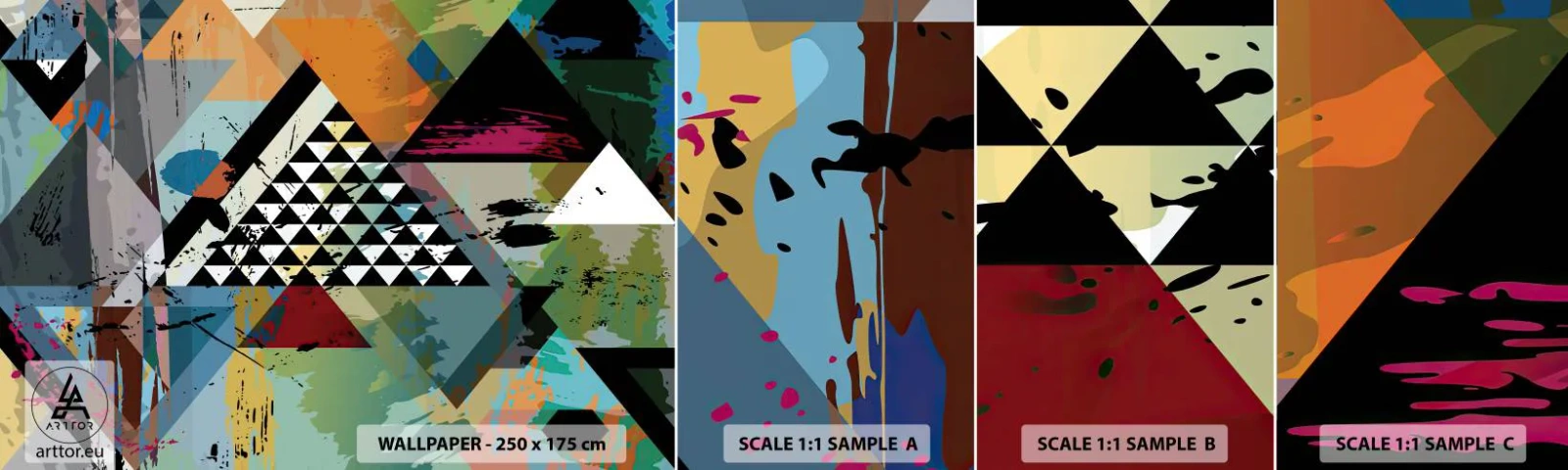 Provbit av självhäftande fototapet Deluxe Sticker - Det är så enkelt - Abstraktion, Bit, Grafik - 100x30 cm