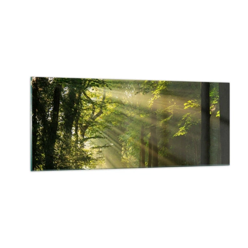 Glastavla - Bild på glas - En stund i skogen - 100x40 cm