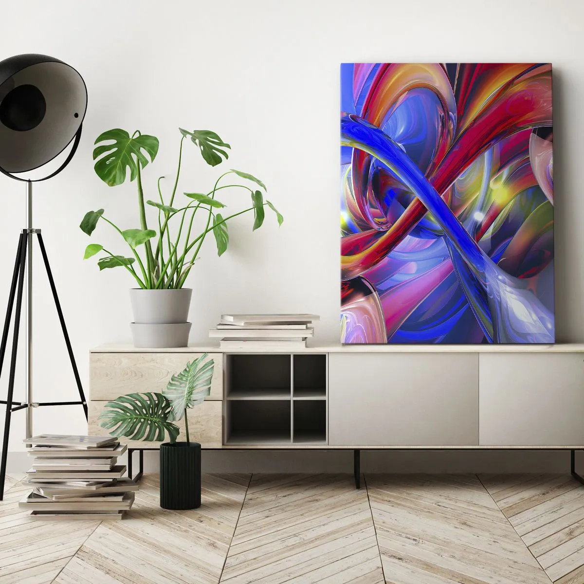 Canvastavla - Bild på duk - Färgdans - 45x80 cm