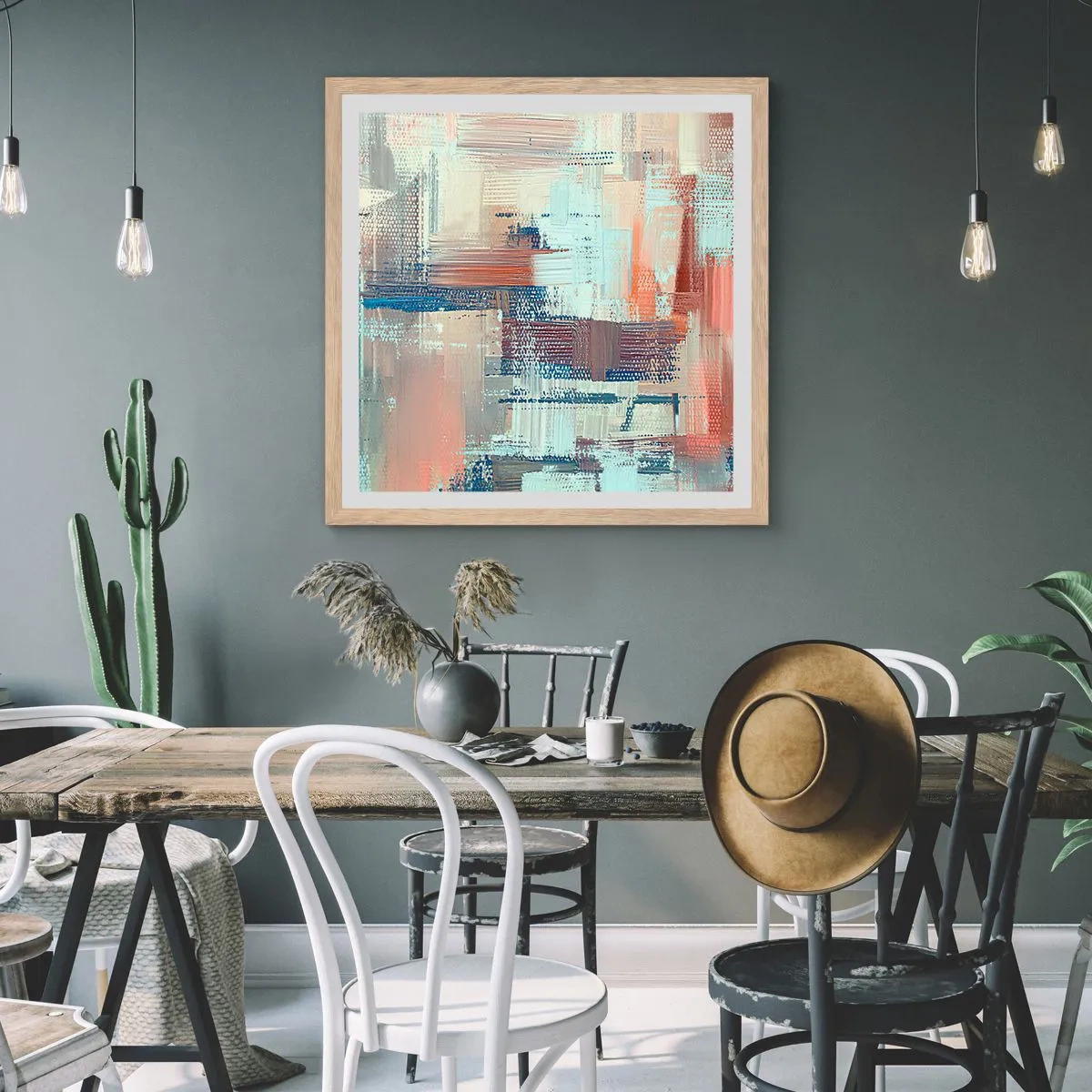 Affisch i ram av ljusek - Att nå ljuset - 60x60 cm