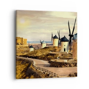 Canvastavla - Bild på duk - Don Quixote kommer snart - 40x40 cm