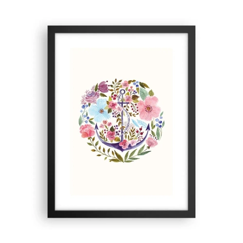 Affisch i svart ram - En seglares goda sömn - 30x40 cm