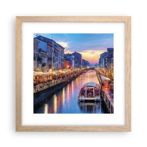 Affisch i ram av ljusek - Ljusets och nöjets kväll - 30x30 cm