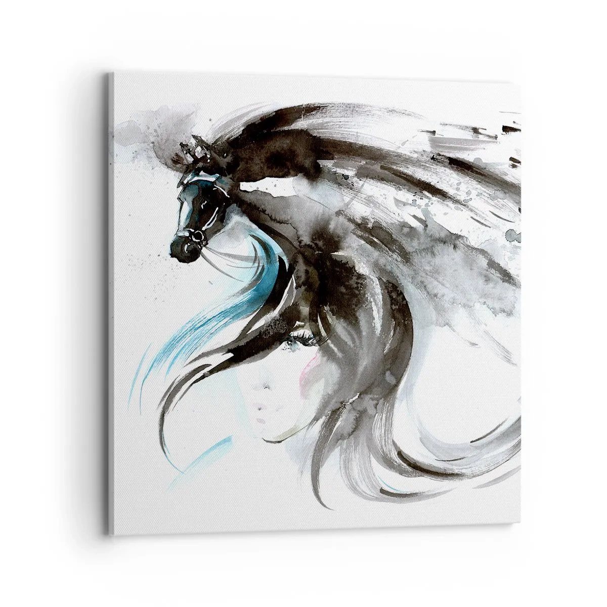 Canvastavla - Bild på duk - Svarta prinsens galopp - 70x70 cm