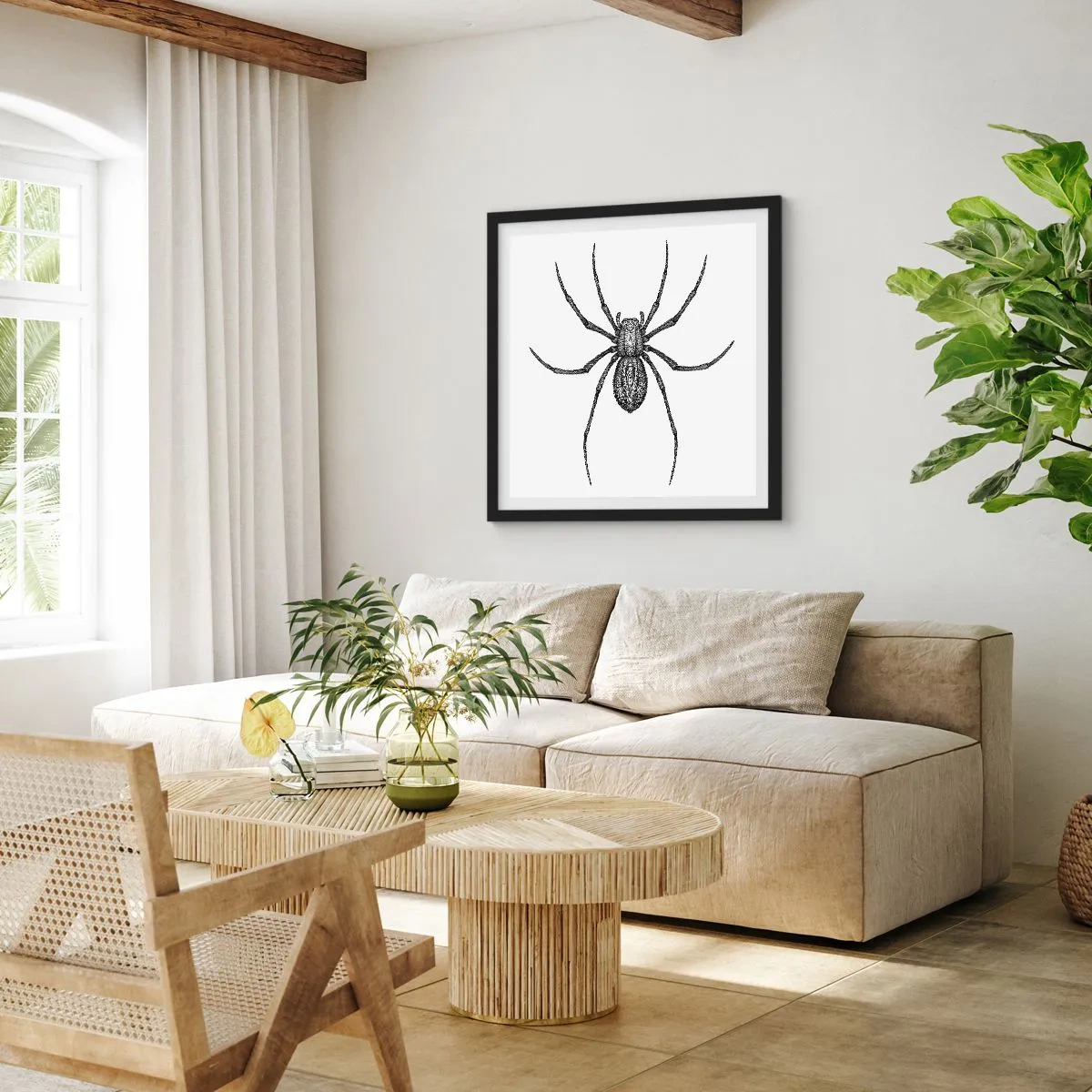 Affisch i svart ram - Oroväckande precision - 60x60 cm