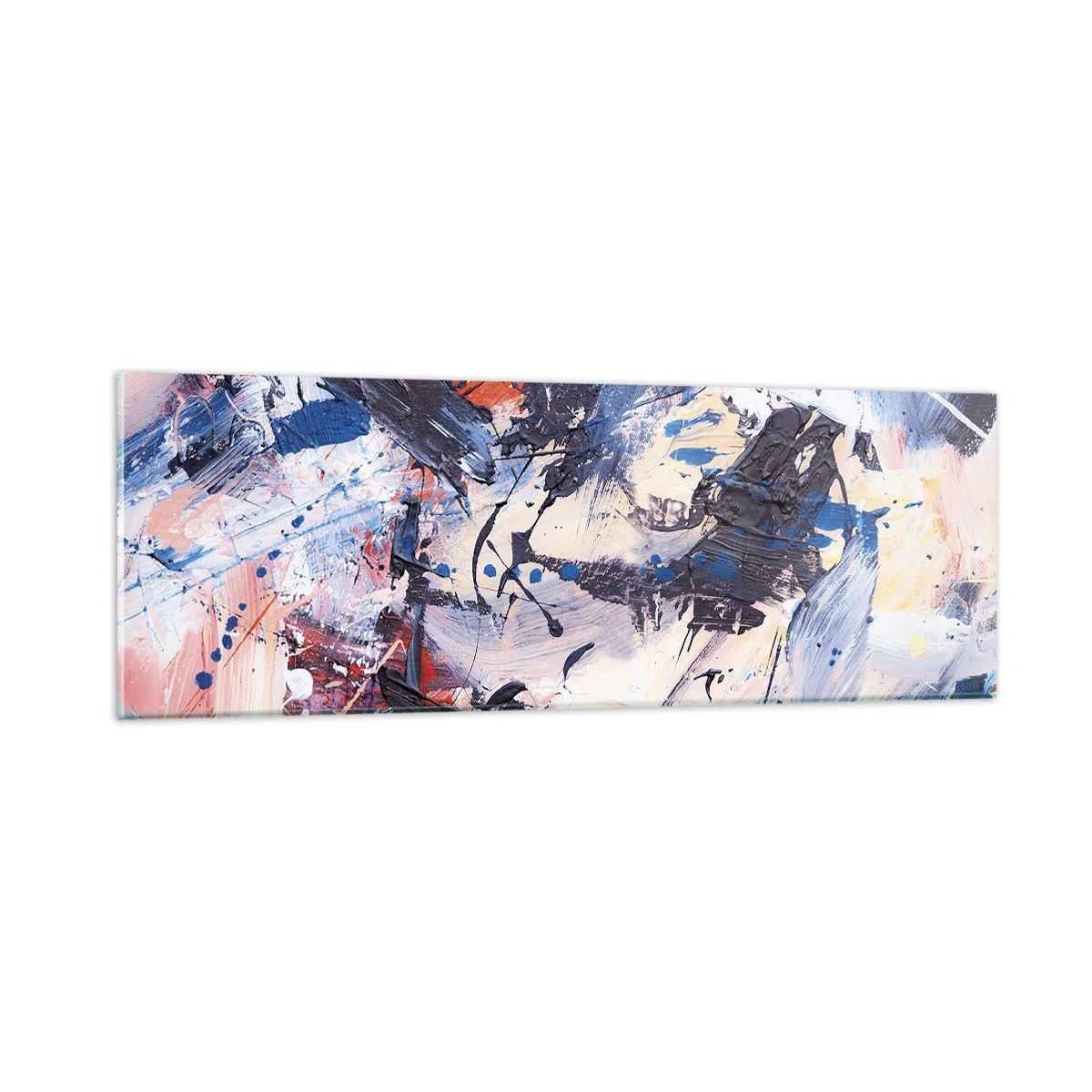Glastavla - Bild på glas - Abstraktionen galna dans - 90x30 cm