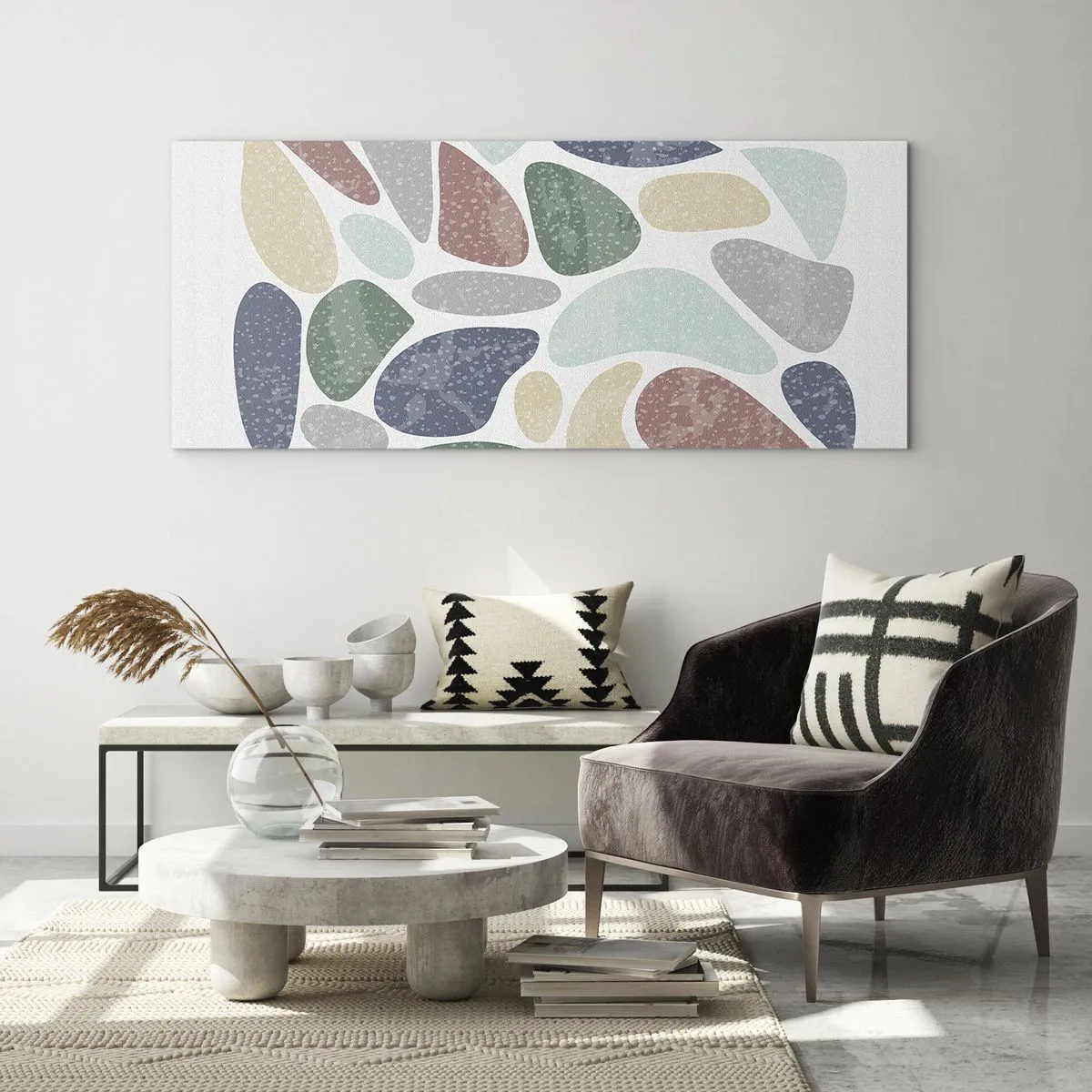 Glastavla - Bild på glas - Mosaik av pulveriserade färger - 140x50 cm