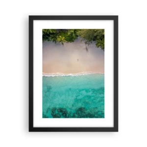Affisch i svart ram - En strand i paradiset - 30x40 cm