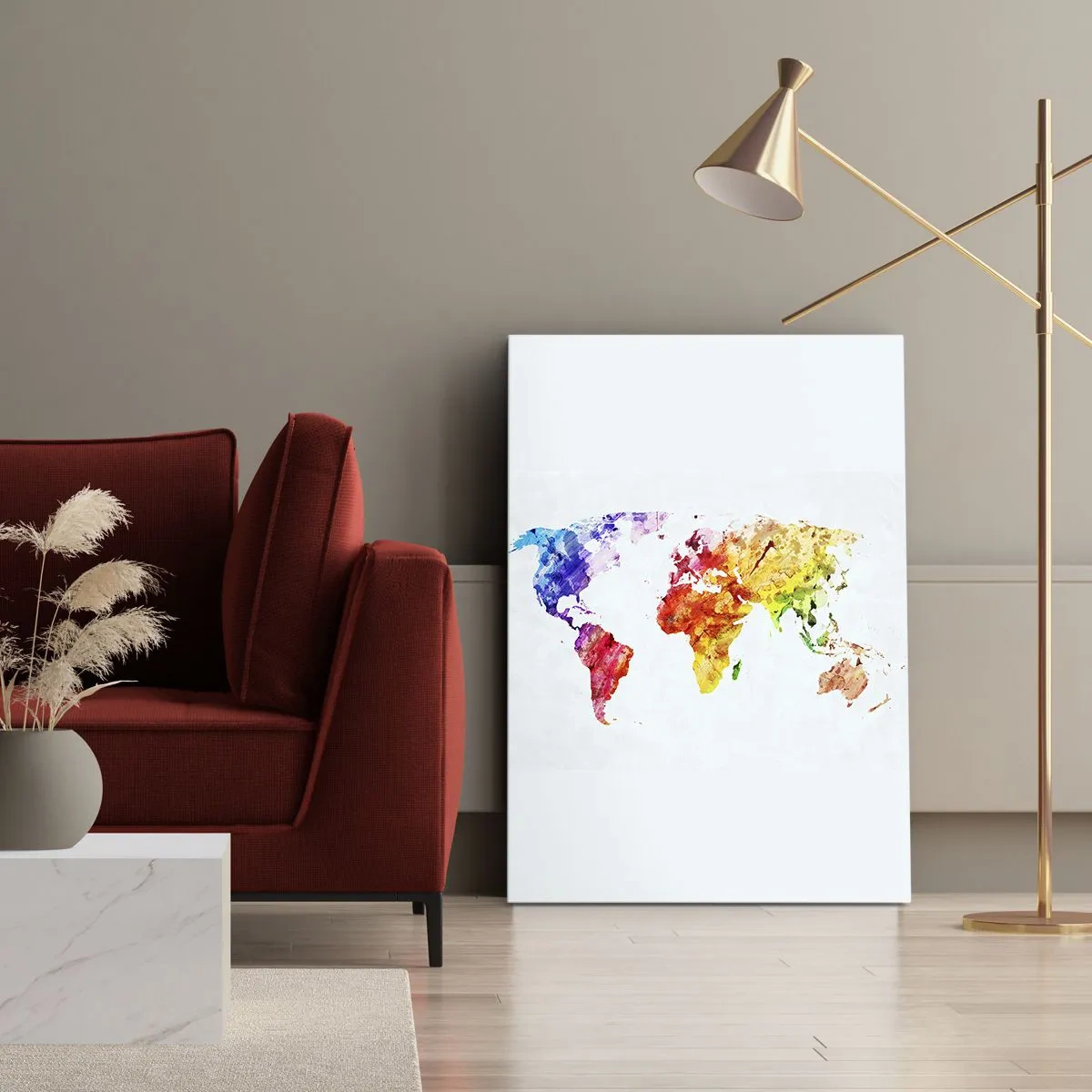 Canvastavla - Bild på duk - Världens alla färger - 50x70 cm