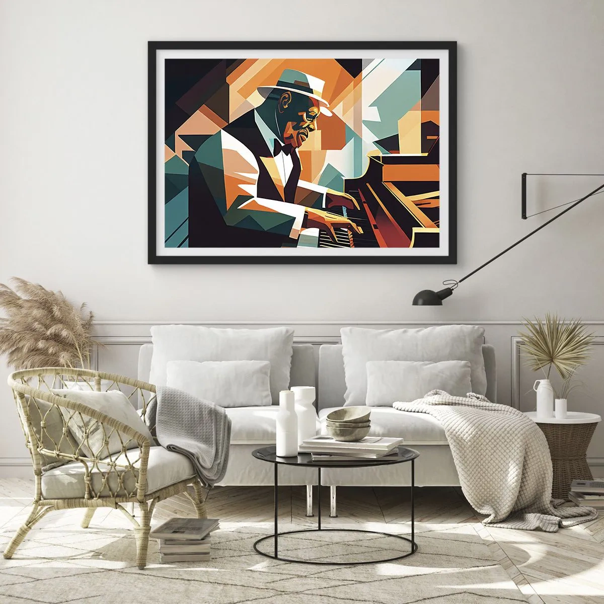 Affisch i svart ram - Allt som är jazz - 100x70 cm