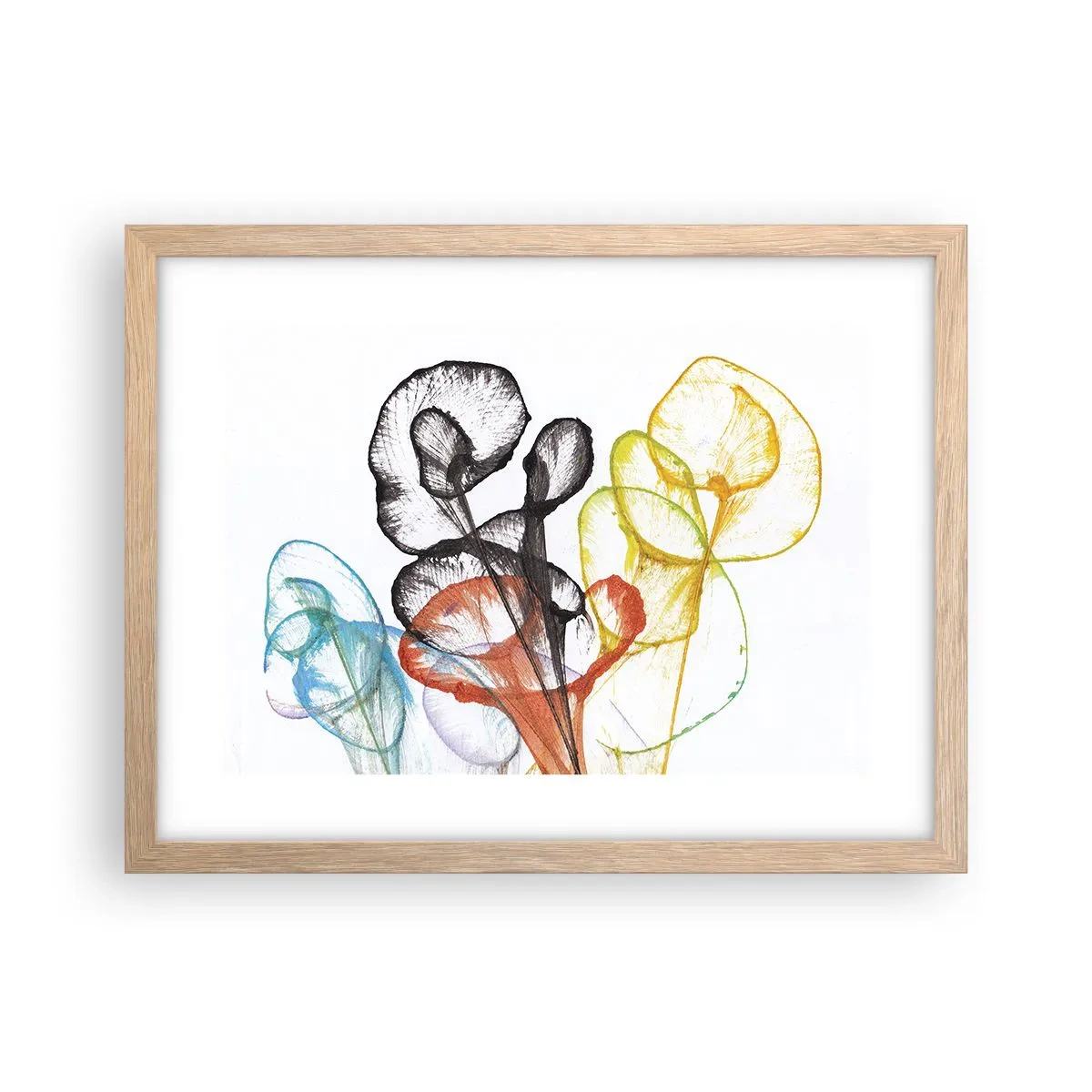 Affisch i ram av ljusek - Blommor med själ - 40x30 cm