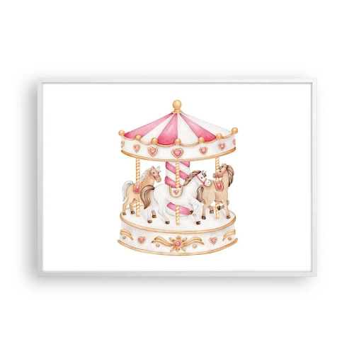 Affisch i vit ram - Barndomens ljuva värld - 100x70 cm