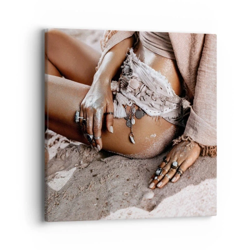 Canvastavla - Bild på duk - Utkastad av vågorna? - 40x40 cm