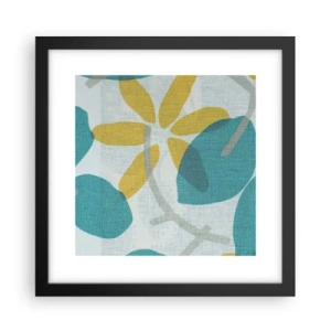Affisch i svart ram - Bland azurblå blad - 30x30 cm
