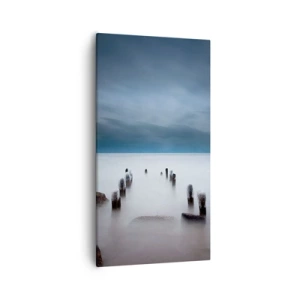 Canvastavla - Bild på duk - Fundersam sjö - 55x100 cm