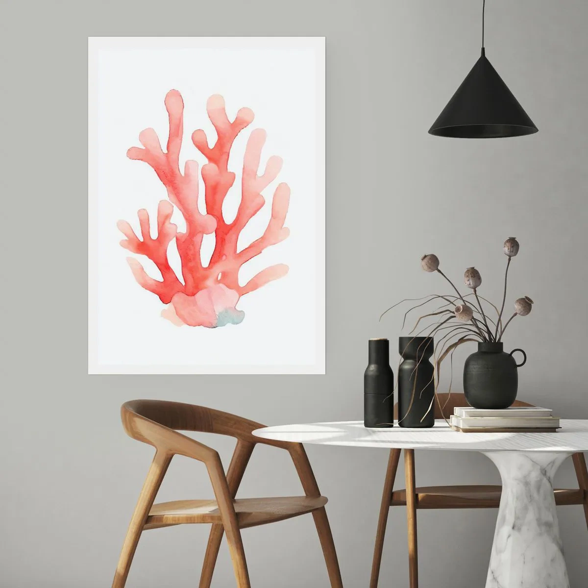 Affisch - Korallfärgad korall - 61x91 cm