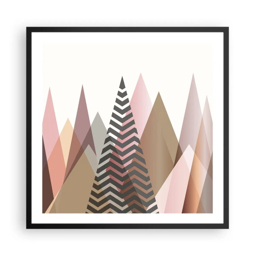 Affisch i svart ram - Utsikt över pyramider - 60x60 cm